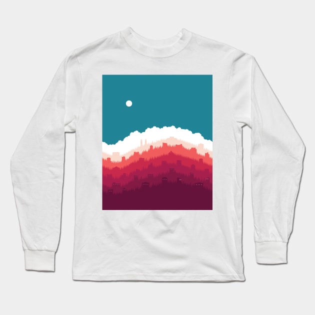 Sunlight Over First Hill, No. I Long Sleeve T-Shirt by Nathan Watkins Design